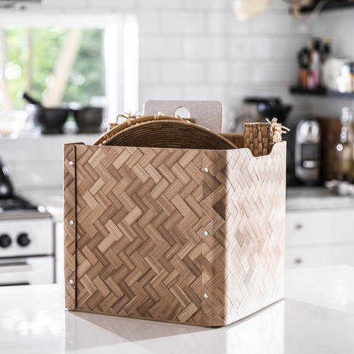 BULLIG Box, bamboo/brown, 32x35x33 cm