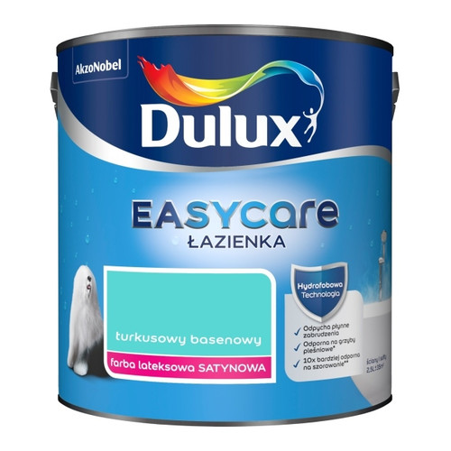 Dulux EasyCare Bathroom Hydrophobic Paint 2.5l pool turquoise