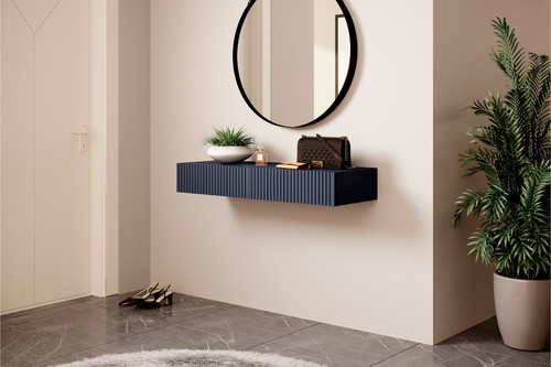 Wall-mounted Console Table Dresser Nicole, dark blue