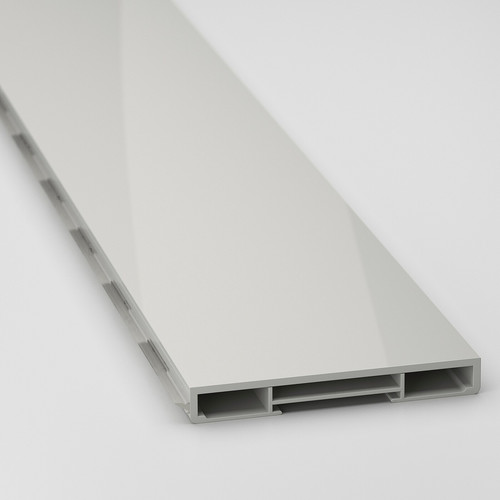 RINGHULT Plinth, high-gloss light grey, 220x8 cm