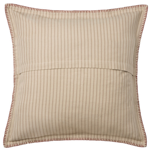 MÄVINN Cushion cover, beige red/heart, 50x50 cm