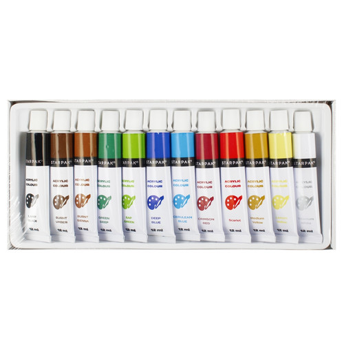 Starpak Acrylic Paints 12 Colours