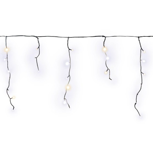 Christmas Curtain Lights In-/Outdoor 100 LED 4.8m, icicles, warm white/cool white