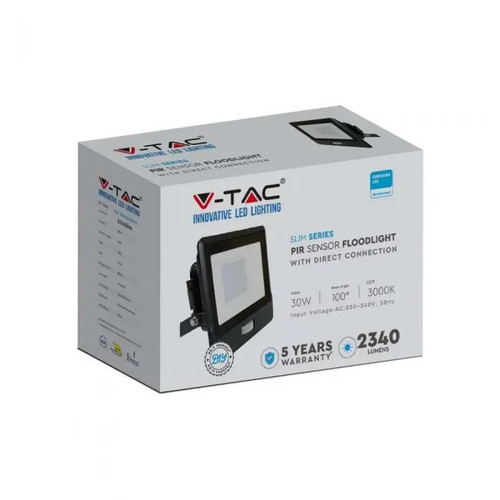 V-TAC Floodlight LED 30W 6500K 2340lm, black