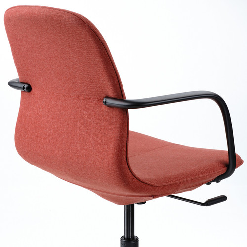 LÅNGFJÄLL Conference chair with armrests, Gunnared red-orange/black