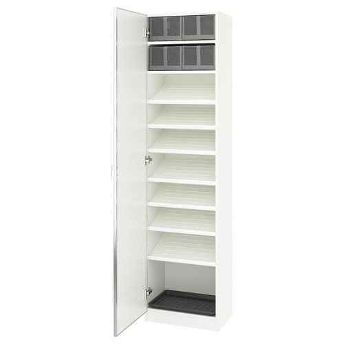 PAX / ÅHEIM Wardrobe combination, white/mirror glass, 50x38x201 cm