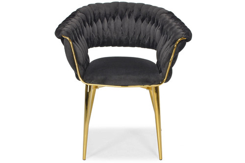 Designer Glamour Chair IRIS LUX, black