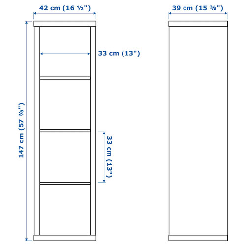 KALLAX / LACK Storage combination with shelf, white, 189x39x147 cm