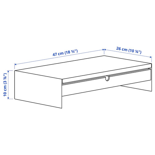 ELLOVEN Monitor stand with drawer, white