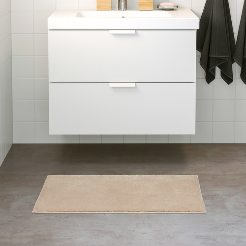 SÖDERSJÖN Bath mat, light beige, 50x80 cm