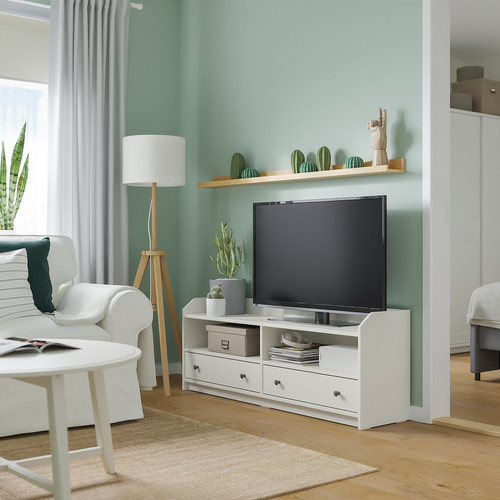 HAUGA TV bench, white, 138x36x54 cm