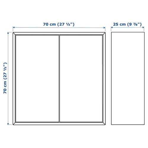 EKET Wall-mounted cabinet combination, white/walnut effect, 175x35x70 cm