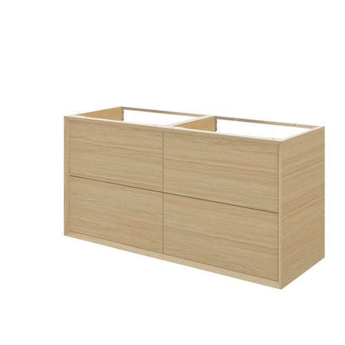 GoodHome Basin Cabinet with Drawers Avela 120 cm, oak effect