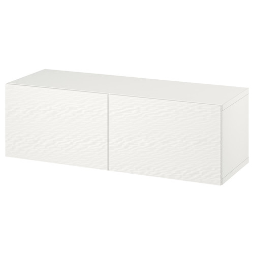 BESTÅ Wall-mounted cabinet combination, white/Laxviken white, 120x42x38 cm