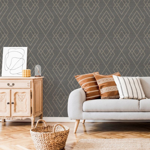 GoodHome Vinyl Wallpaper on Fleece Andal, grey