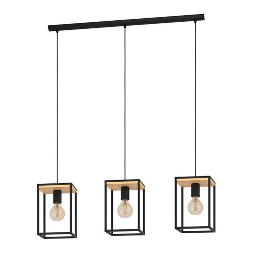 Pendant Lamp Libertad 3 x E27, black-wood