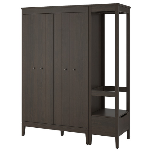 IDANÄS Wardrobe combination, dark brown, 180x59x211 cm