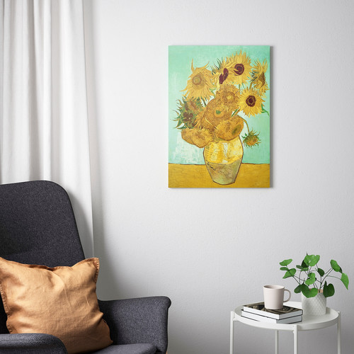 PJÄTTERYD Picture, Vase With Twelve Sunflowers, 70x100 cm