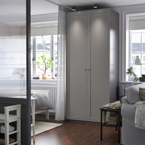 PAX / GULLABERG Wardrobe combination, dark grey/grey, 100x60x236 cm