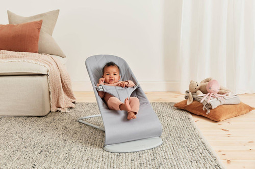 BABYBJÖRN Bouncer Woven - Light Grey, Cotton, Petal Quilt