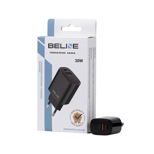 Beline Wall Charger EU Plug 30W USB-C + USB-A, black