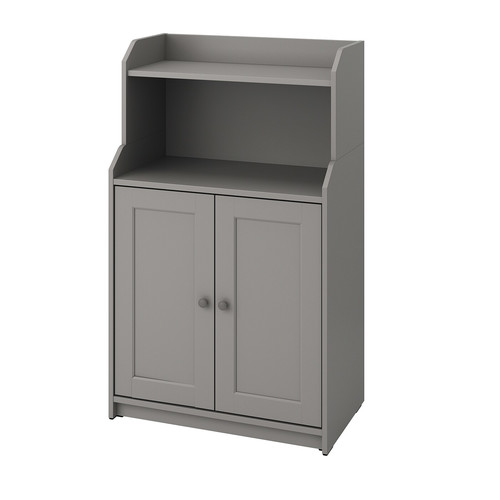 HAUGA Cabinet with 2 doors, grey, 70x116 cm