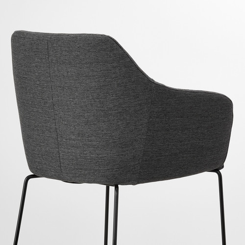 TOSSBERG Chair, black metal, gray