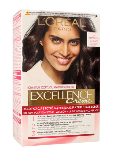 L'Oreal Excellence Creme Hair Dye 2 Very Dark Brown