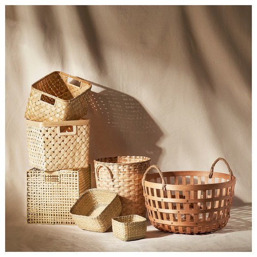 VÄXTHUS Basket, set of 2, sedge/handmade