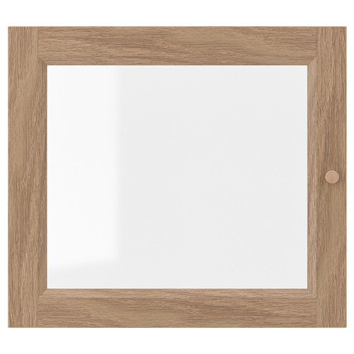 OXBERG Glass door, oak effect, 40x35 cm