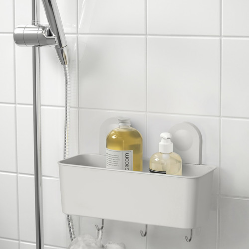 RÅNEN Shower/soap basket with hook, 26x21 cm