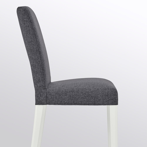 BERGMUND Chair, white/Gunnared medium grey