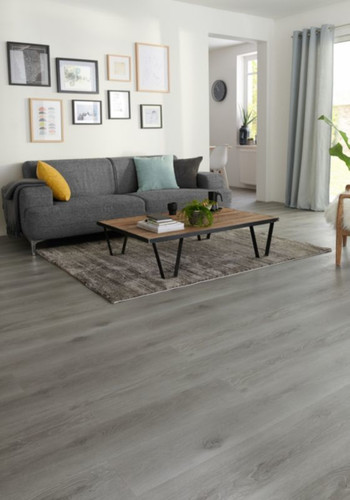 GoodHome Vinyl Flooring 18 x 122 cm, grey, 2.2 sqm, Pack of 10