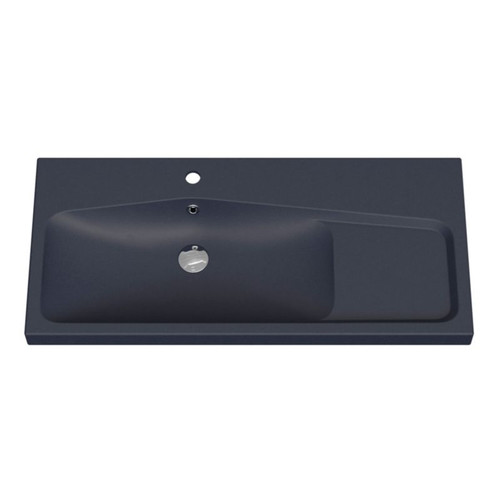 GoodHome Wash-basin Mila 100 cm, metallic black