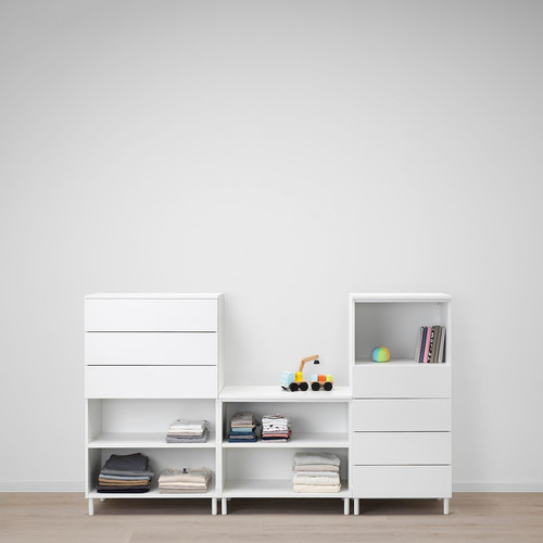 PLATSA Storage combination, white, Fonnes white, 220x42x133 cm
