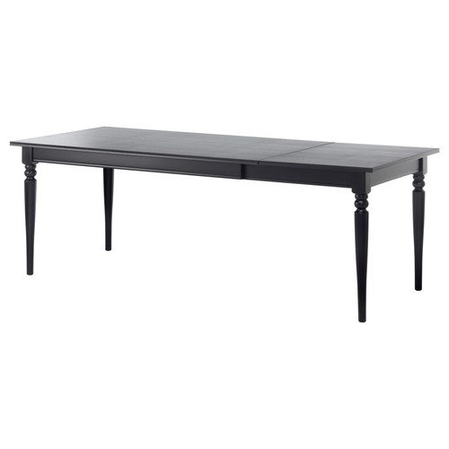 INGATORP Extendable table, black, 155/215x87 cm