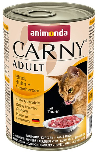 Animonda Carny Adult Cat Food Beef, Chicken & Duck Hearts 400g