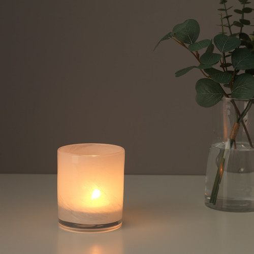 VINDSTILLA Tealight holder, white, 11 cm