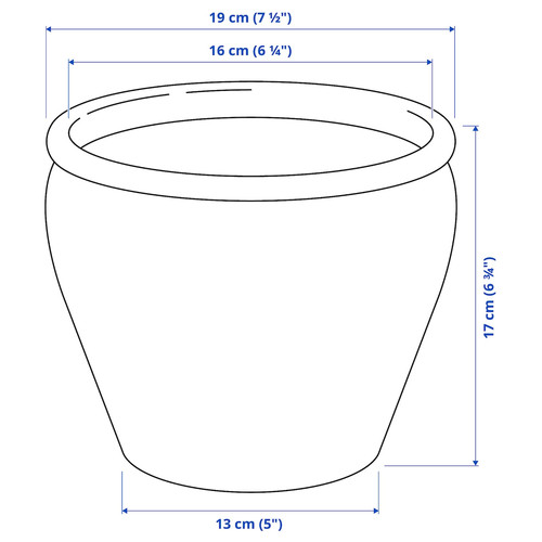 AMBRARÖNN Plant pot, in/outdoor/white, 15 cm