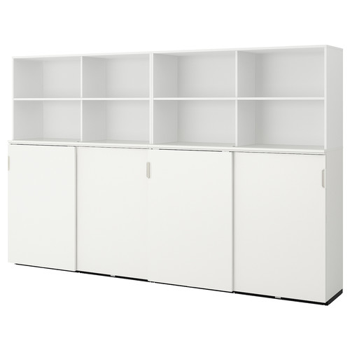 GALANT Storage combination w sliding doors, white, 320x200 cm