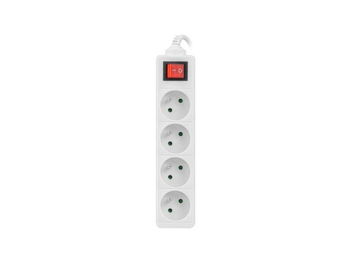 Lanberg Power Strip 4xFR, with circut breaker, full CU, 1.5m, white