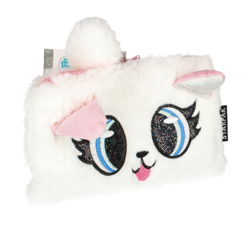 Plush Pencil Case Big Eyes White