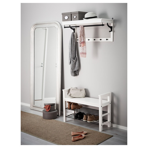 HEMNES Bench with shoe storage, white, 85x32 cm