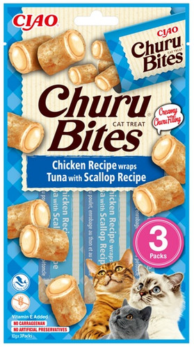 Ciao Cat Churu Bites Chicken Recipe wraps Tuna with Scallop Recipe 30g