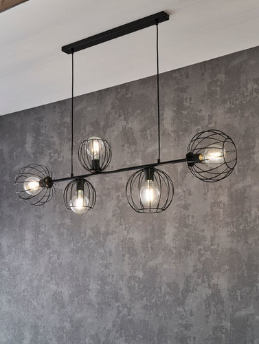 Pendant Lamp Madam 5x E27, black