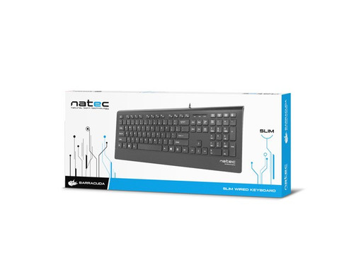 Natec Wired Keyboard BARRACUDA Slim USB, black