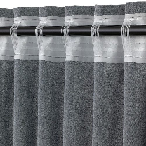 VÄXELBRUK Curtains, 1 pair, blue, 140x300 cm