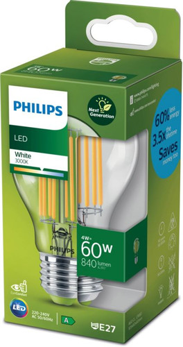 Philips LED Bulb A60 E27 840 lm 3000 K