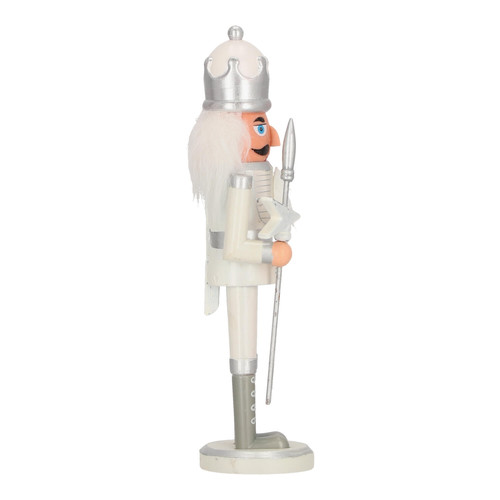 Nutcracker Christmas Decoration 28cm, white, crown