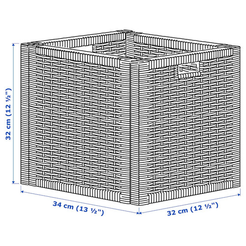 BRANÄS Basket, rattan, 32x34x32 cm